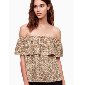 Aritzia Wilfred Animal Print Off Shoulder Top